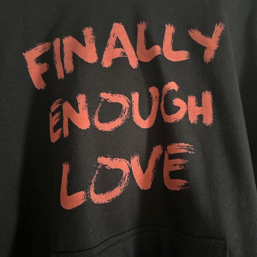 Black Hoodie with Red Text
